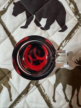 Handblown Glass Ashtray - Red and Black by Marlborough